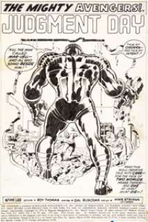 Sal Buscema The Avengers #90 Page 1 Original Art (Marvel, 1971). The Avengers face a formidable Kree Sentry in -