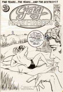 Bill Griffith Gay Heart-Throbs Unpublished Cover Original Art (c. 1970s). Bill Griffith (creator of Zippy -