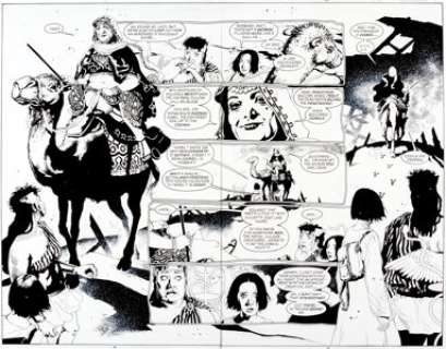 J. H. Williams and Mick Gray Promethea #20 Splash Page 8-9 Original Art (DC, 1999). A trippy double page -