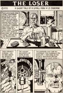 Jim Osborne Gary Arlington’s Thrilling Murder  Comics #1 Complete 3-Page Story "The Loser" Original Art  (San Franci... | Heritage