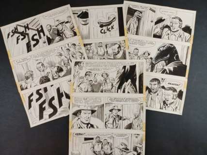 Nizzi, Letteri | Tex n. 337 - Nizzi, Letteri - 4x Tavole Originali "L’Uomo Serpente" - Page volante - Exemplaire unique - (1988) | Catawiki