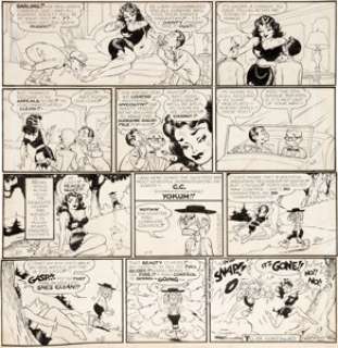 Al Capp and Frank Frazetta Li‘l Abner Sunday Comic Strip Original Art dated 11-21-54 (United Feature Syndicate, 19...