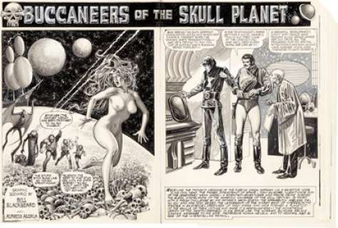 Alfredo Alcala | Magic Carpet featuring Voltar #1 Complete 17-Page Story "Buccaneers of the Skull Planet" Original Art (Comics and Comix, 1977). | Heritage