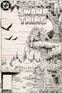 Paris Cullins and Pat Broderick Saga of Swamp Thing #25 Unused Cover Original Art (DC, 1984)....