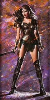 Olivia (Olivia De Berardinis) - Wonder Woman (Gal Gadot) Painting Original Art (2017)....