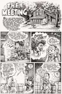 Robert Crumb Hup #2 "The Meeting" Page 1 Devil Girl Original Art (Last Gasp, 1987).... | Heritage