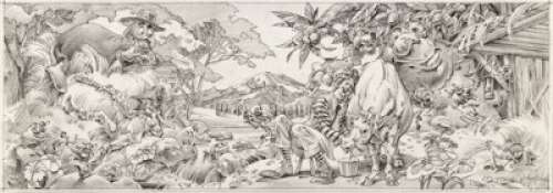 Washington State McDonaldland Mural Drawing by Wes Cook Original Art (McDonald’s/Setmakers, 1979).... | Heritage