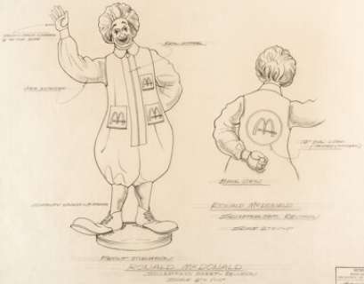 Ronald McDonald Statue Design Drawings Original Art Group of 3 (McDonald’s/Setmakers, c. 1970s).... (Total: 3 Original Art) | Heritage