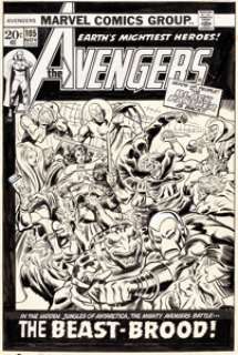 John Buscema and Jim Mooney Avengers #105 Cover Black Panther Original Art (Marvel, 1972).... | Heritage