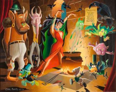 Carl Barks Funnyworld #16 "Student Witch" Cover Painting Original Art (Michael Barrier, 1974).... | Heritage