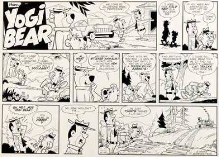 Harvey Eisenberg Yogi Bear Original de la planche du dimanche 12 aoÃ»t 1962 (McNaught Syndicate, 1962).... | Heritage