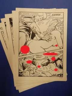 Alfio Consoli | Attualita’ Proibita n. 51 - Alfio Consoli - 5x Tavole Originali Erotiche "il fascino della paura" - Page volante - Exemplaire unique - (1986) | Catawiki