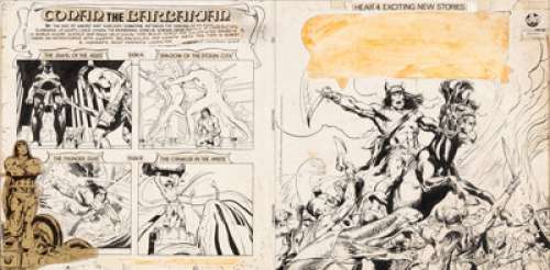 Neal Adams Conan the Barbarian LP #8180 Cover Original Art (Peter Pan/Power Records, 1976).... (Total: 2 Items) | Heritage
