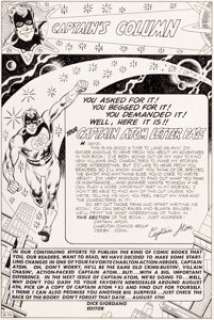  - Steve Ditko and Rocco "Rocke" Mastroserio Captain Atom #82 Letters Page Original Art (Charlton, 1966)....