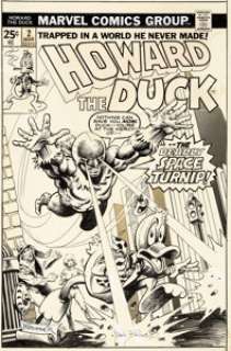 Frank Brunner Howard the Duck #2 Cover Original Art (Marvel, 1976).... (Total: 2 Original Art)