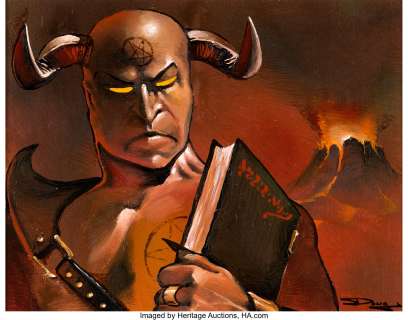 Original Art - Magic: The Gathering: Limited Edition (Alpha) "Demonic Tutor" Card Painting by - | Heritage