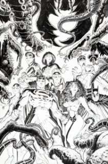 Arthur Adams JLA: Scary Monsters  #1 Cover Original Art (DC, 2003). Ancient spirits arise from mysterious - | Heritage