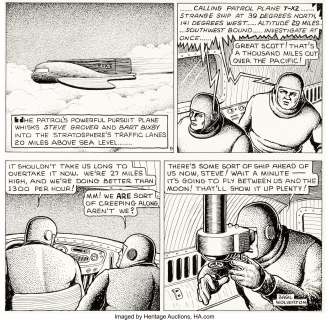 Basil Wolverton Steve Grover of the Stratosphere Patrol Episode #9 Unpublished Comic Strip Tryout Original Art (19... | Heritage