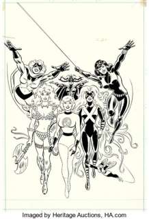 John Romita Sr. The Superhero Women Trade Paperback Preliminary Cover Original Art (Simon and Schuster, - | Heritage