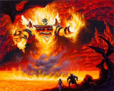 Joe Jusko - Ragnaros "World of Warcraft" Trading Card Illustration Original Art (Upper Deck, 2007).