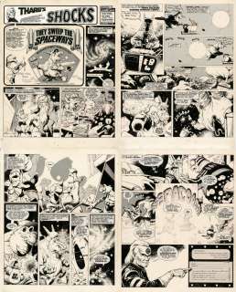 Garry Leach Alan Moore - 2000ad prog 219 ‘tharg‘s future shocks‘ complete 4 page episode - alan moore / garry leach - miracleman / marvelman