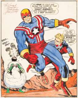 Jack Kirby and Joe Sinnott - Fighting American and Speedboy Illustration Original Art (c. 1970s)....