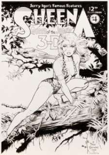 Gary Martin - Sheena Queen Of The Jungle 3-D #4 Couverture Originale Recreation (2012). Gary Martin Sheena Queen Of The Jungle 3-D #4 Original Art Cover Recreation (2012).