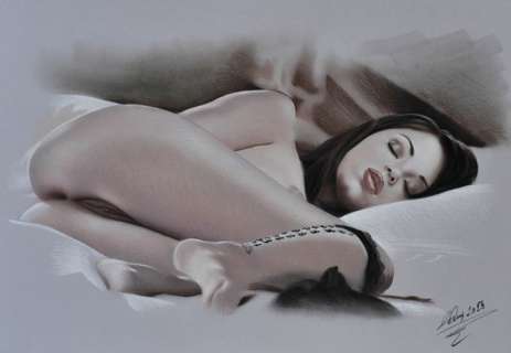 Denis P | Denis Prenzel - Original Kohle Zeichung Alina (29, 7 x 42 cm) - Page volante - (2023) | Catawiki