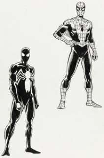 Frenz, Ron - Ron Frenz and Joe Rubinstein Official Handbook of the Marvel Universe Deluxe Edition #12 Spider-Man Illustration O...