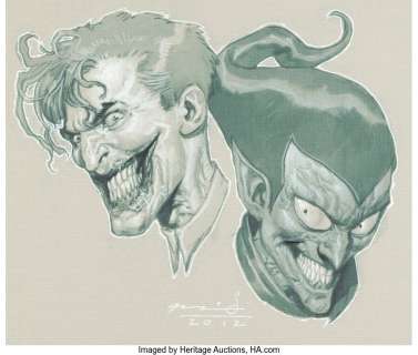 Olivetti, Ariel - Ariel Olivetti Joker and Green Goblin Illustration Original Art (2012)....