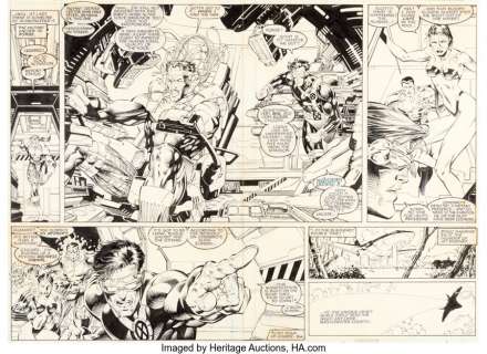 Lee, Jim | Jim Lee, Scott Williams, and others X-Men #5 Double Page Spread 2-3 Original Art (Marvel, 1992).... | Heritage