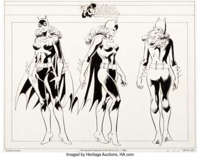 García-Lopez, José Luis - José Luis García-Lopez and Dick Giordano - DC Style Guide Illustration Batgirl Original Art (DC, 1982). ...