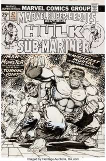 Starlin, Jim - Jim Starlin Marvel Super-Heroes #47 Hulk Cover Original Art (Marvel, 1974)....