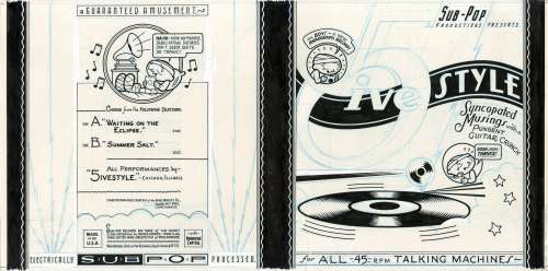 Chris Ware - 5 style - record cover (featuring jimmy corrigan) - sub pop records