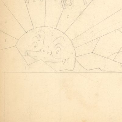 Carlson- Original Puzzle Page Pencil Sketch | Russ Cochran