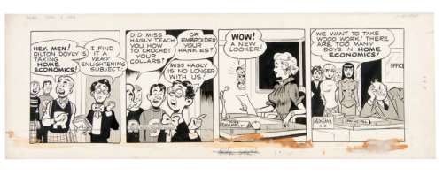 â€œARCHIEâ€ 1948 DAILY COMIC STRIP ORIGINAL ART W/FIVE MEMBER CAST. | Hake’s