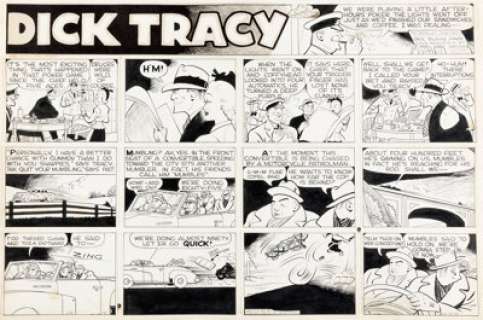 Gould, Chester - Chester Gould Dick Tracy Sunday Comic Strip Original Art dated 10-19-1947 (Chicago Tribune, 1947)....