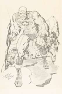 Kirby, Jack - Jack Kirby Jack Kirby Masterworks Fighting American and Speed Boy Cover Original Art (Privateer Press, 1979)....