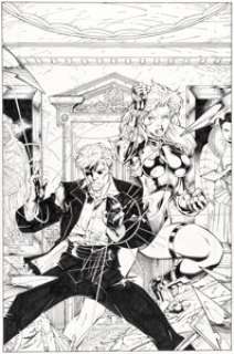 Lee, Jim - Jim Lee and Scott Williams Divine Right #5 Cover Original Art (Image, 1998)....