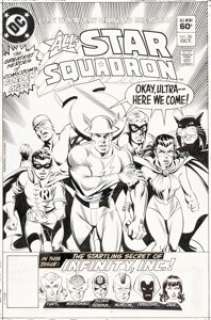 Machlan, Mike - Mike Machlan and Jerry Ordway All-Star Squadron #26 Cover Original Art (DC, 1983)....