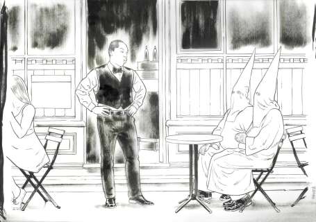 LES CONS, Reuzé, tome 4, 2024, encre et lavis, papier, 500 x 323 mm, | Bamboo Edition