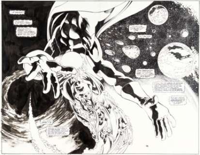 Darryl Banks adn Paul Neary - JLA / Spectre: Soul War #1 Double Splash Page 14-15 Original Art (DC, 2003).