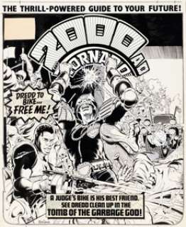 Ron Smith - 2000AD Prog #159 Judge Dredd Cover Original Art (Fleetway, 1980).