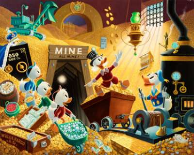 Carl Barks Rich Finds At Inventory Time CB Oil #141 Painting Original Art (1994).