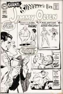 Curt Swan and Neal Adams Superman‘s Pal, Jimmy Olsen #122 (Giant #G62) Cover Original Art (DC, 1969).