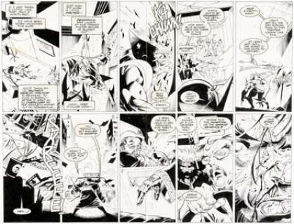 Adam Kubert and Mark Farmer Wolverine #88 Story Pages 10-11 Original Art (Marvel, 1994).