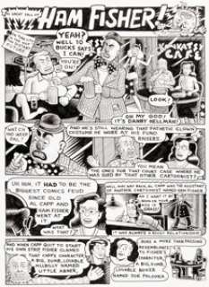 Kim Deitch Legal Action Comics Complete 2-Page Story "The Great Fall of Ham Fisher" Original Art and Signed Letter (Danny Hellman, 2001). (Total: 3 Original Art)