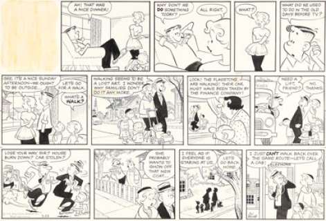 Dik Browne Hi and Lois Sunday Comic Strip Original Art dated 3-23-58 (King Features Syndicate, 1958).