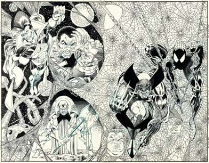 Erik Larsen and Terry Austin Marvel Comics Presents #49 Wraparound Cover Wolverine and Spider-Man Original Art (Marvel, 1990).