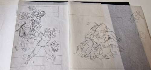 Kuijpers, Henk | Kuijpers, Henk - 2x Schetstekening - Franka 8 - De ondergang van de donderdraak - (2023) | Catawiki